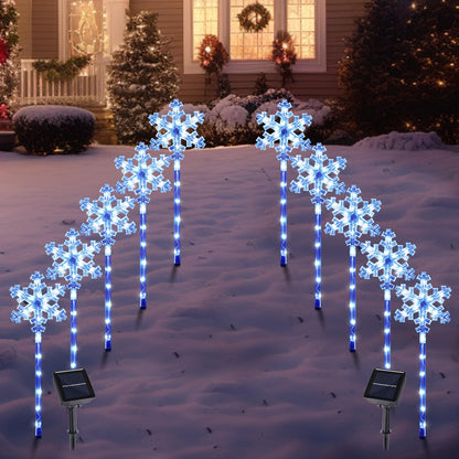 Solar Snowflake Pathway Lights, 10 Pack
