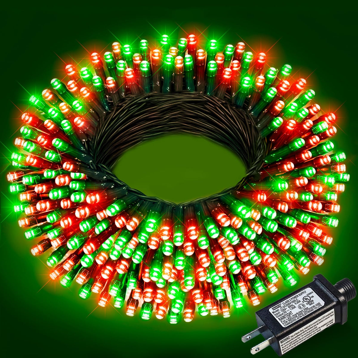 Blue and White Christmas Lights, 100 ft