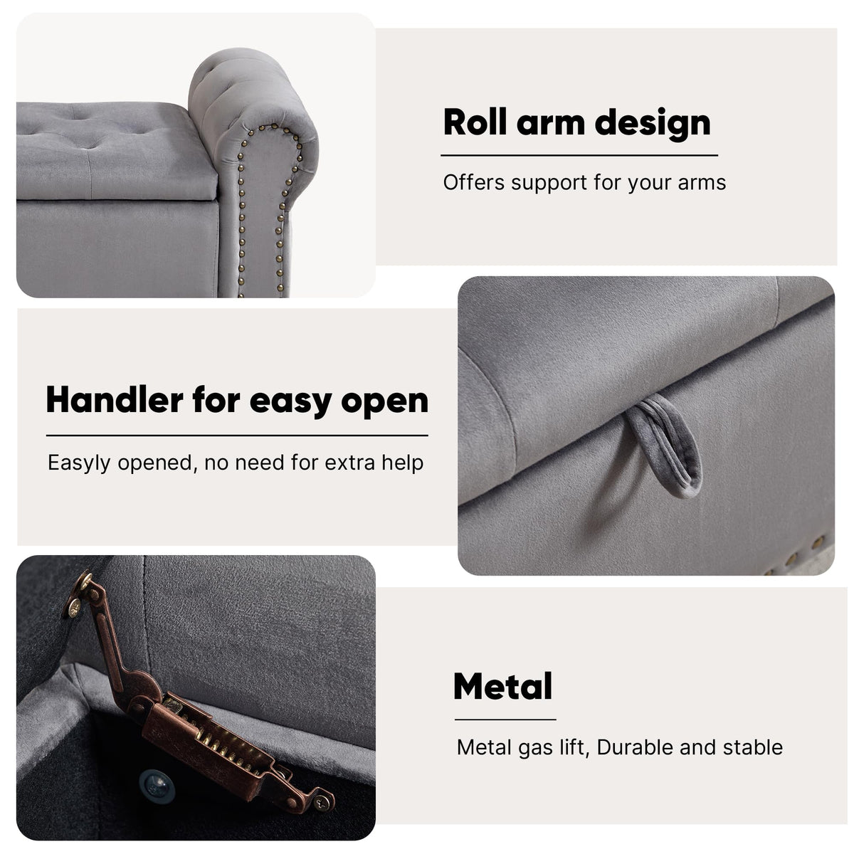 Navy Velvet Tufted Storage Bench