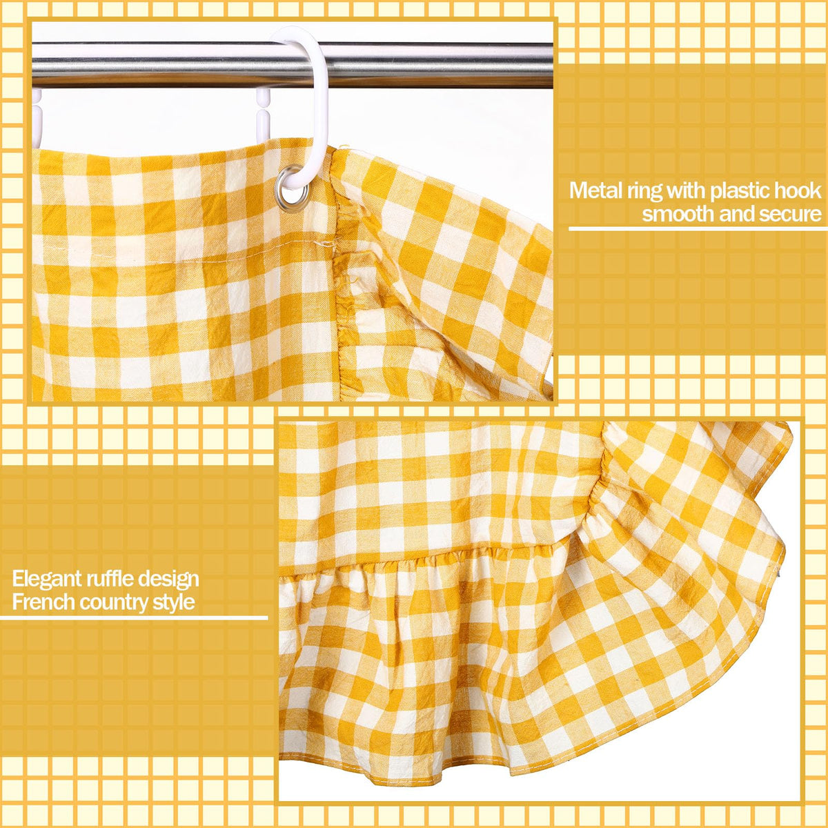 Ruffled Gingham Shower Curtain, 72 x 72