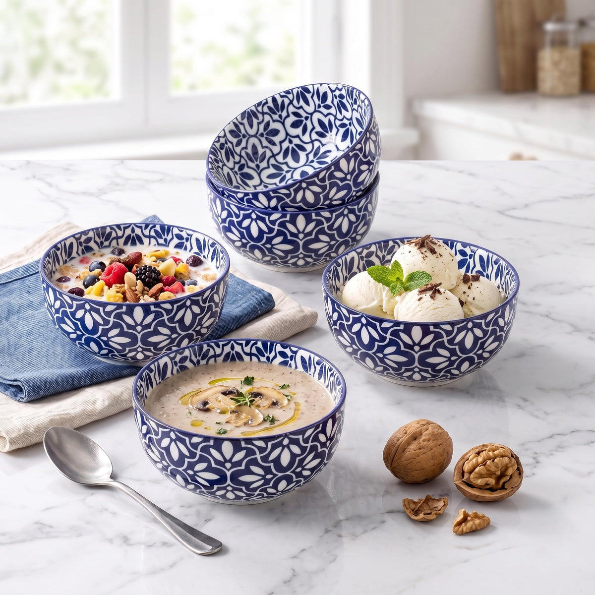 Ceramic Soup Bowls, Set of 6