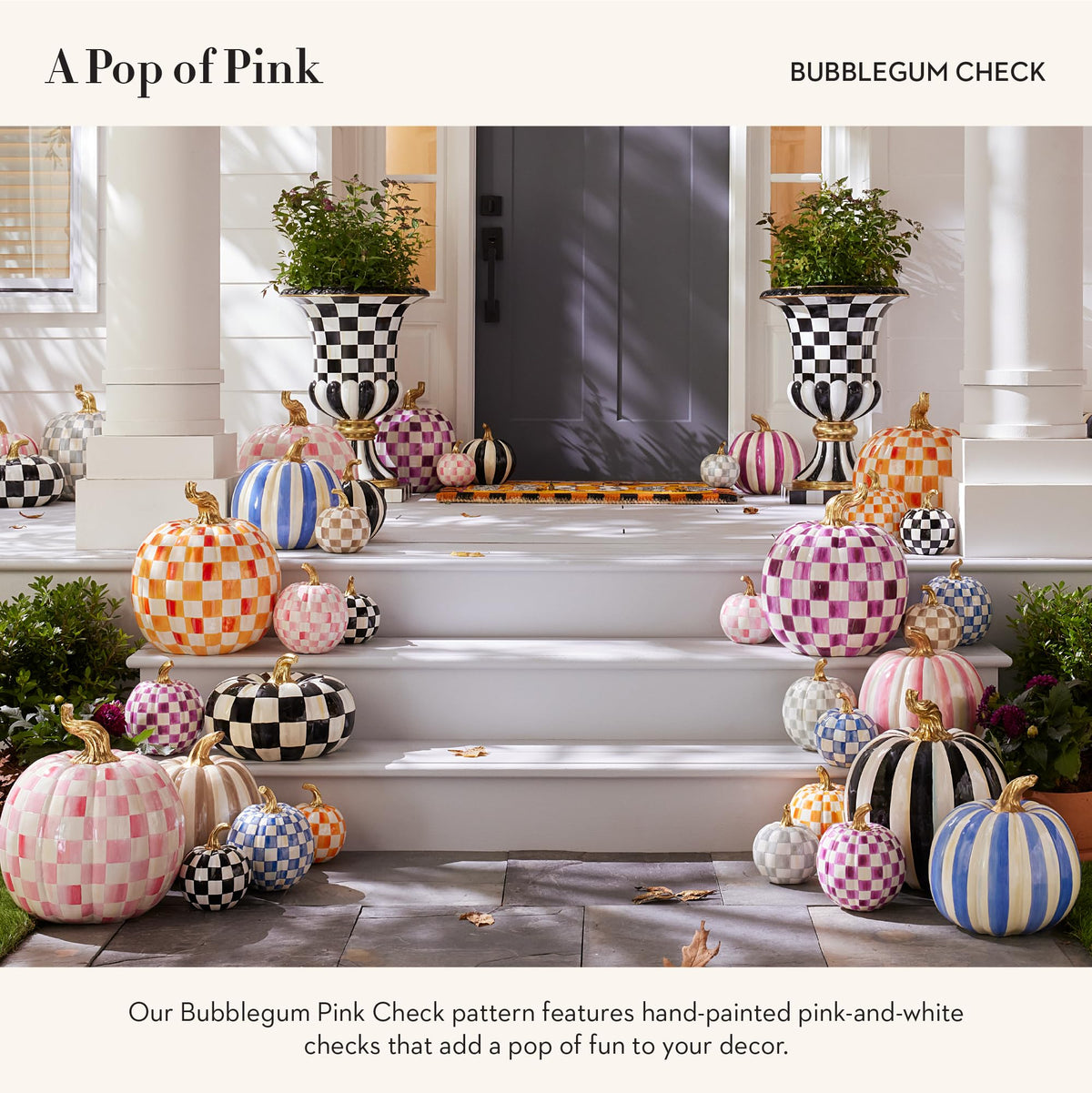 MacKenzie-Childs Resin Pumpkin, Royal Check