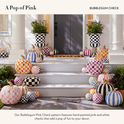 MacKenzie-Childs Resin Pumpkin, Royal Check