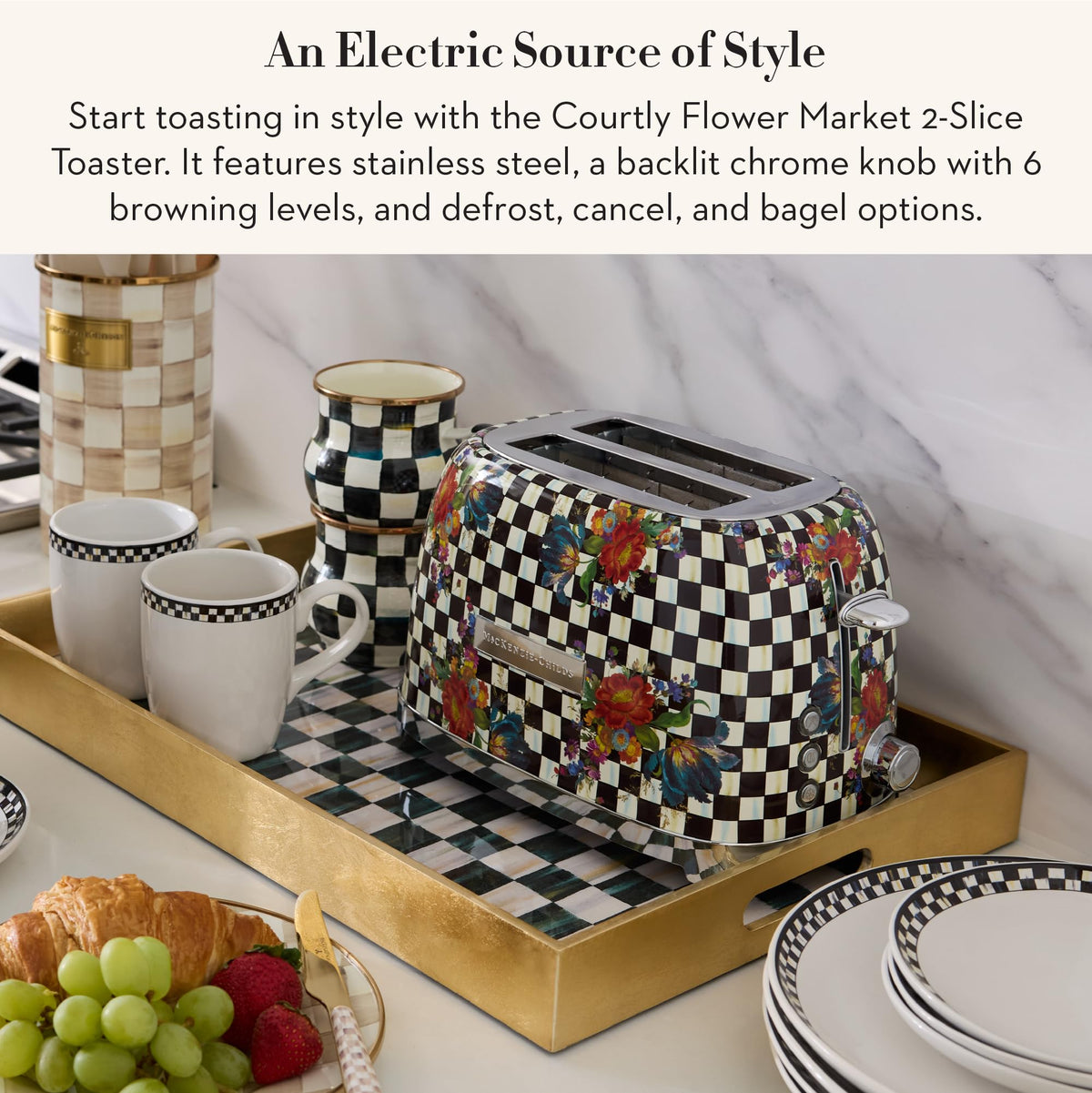 MacKenzie-Childs 2-Slice Toaster, Royal Check