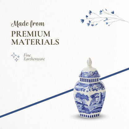 Spode Blue Italian Steccato Vase, 5.2 Inch