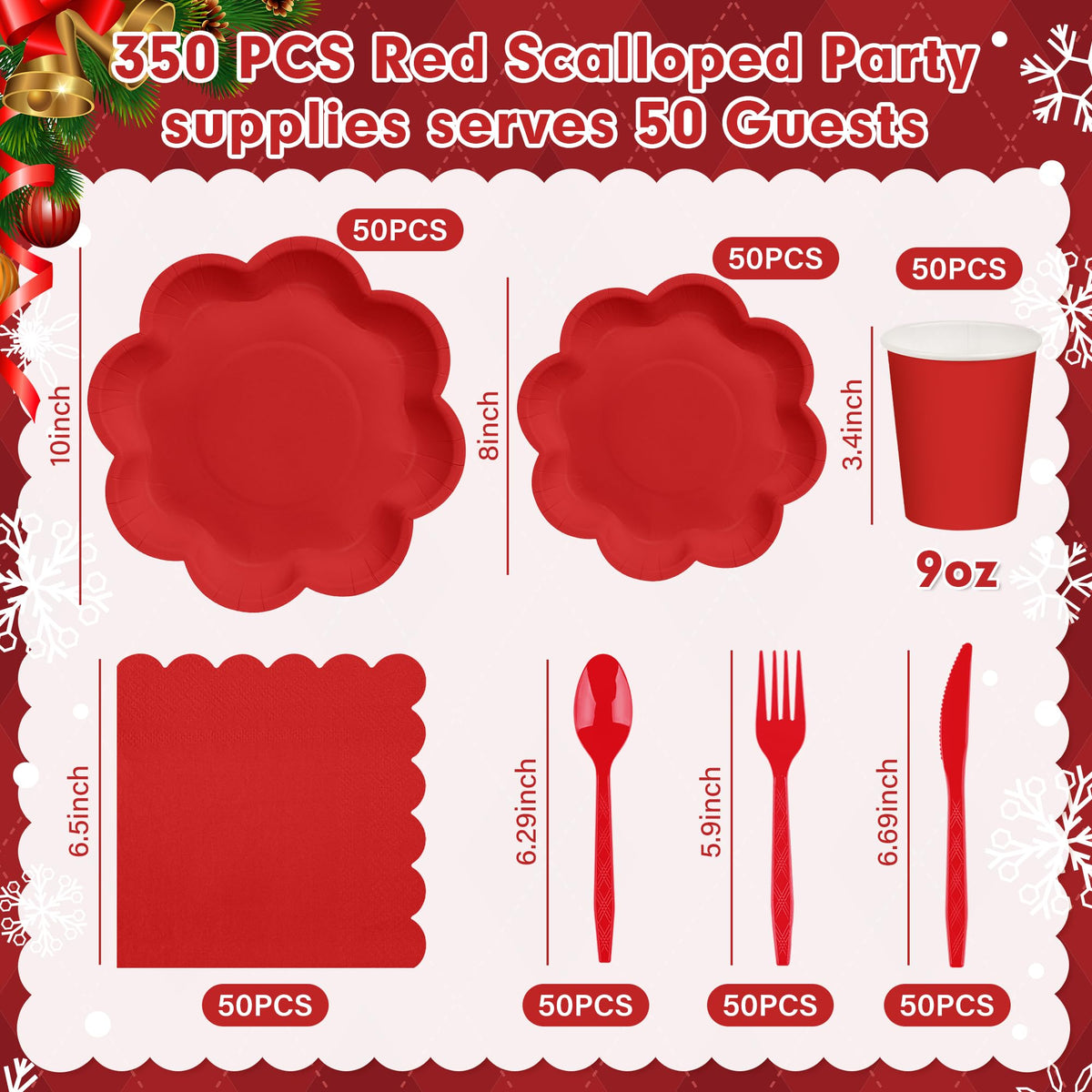 Blue and White Paper Tableware Set, Serves 50