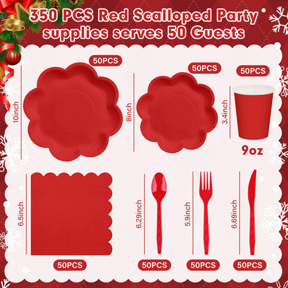 Blue and White Paper Tableware Set, Serves 50