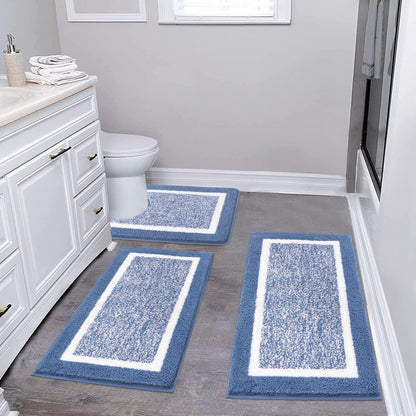 Shaggy Microfiber Bath Rug Set, 3 Piece