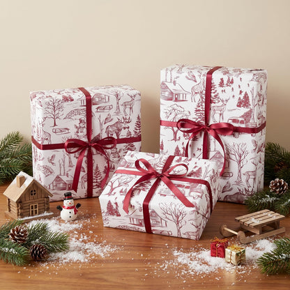 Blue Toile Christmas Wrapping Paper