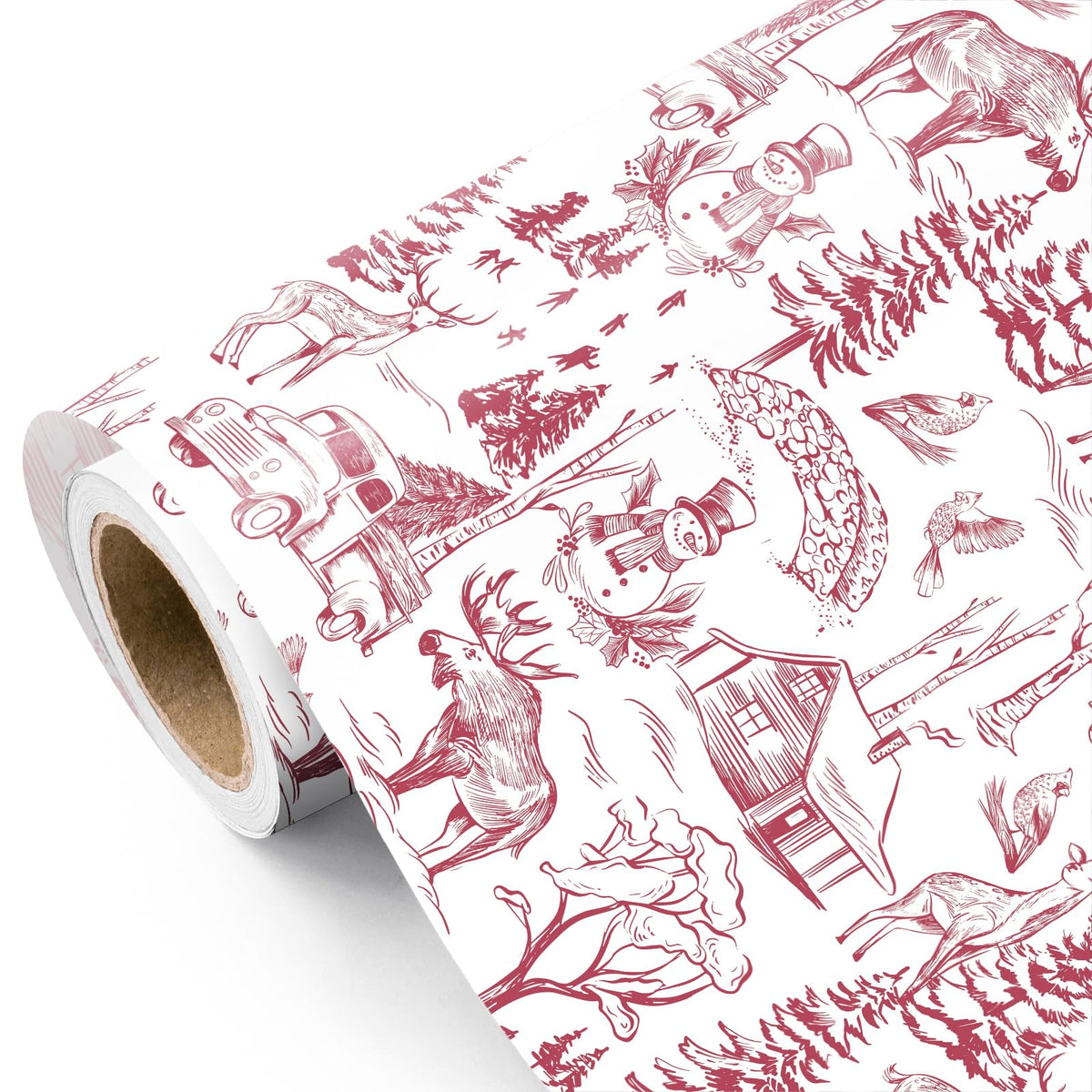 Blue Toile Christmas Wrapping Paper