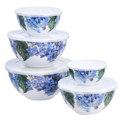 Nesting Melamine Mixing Bowls with Lids, Set of 10