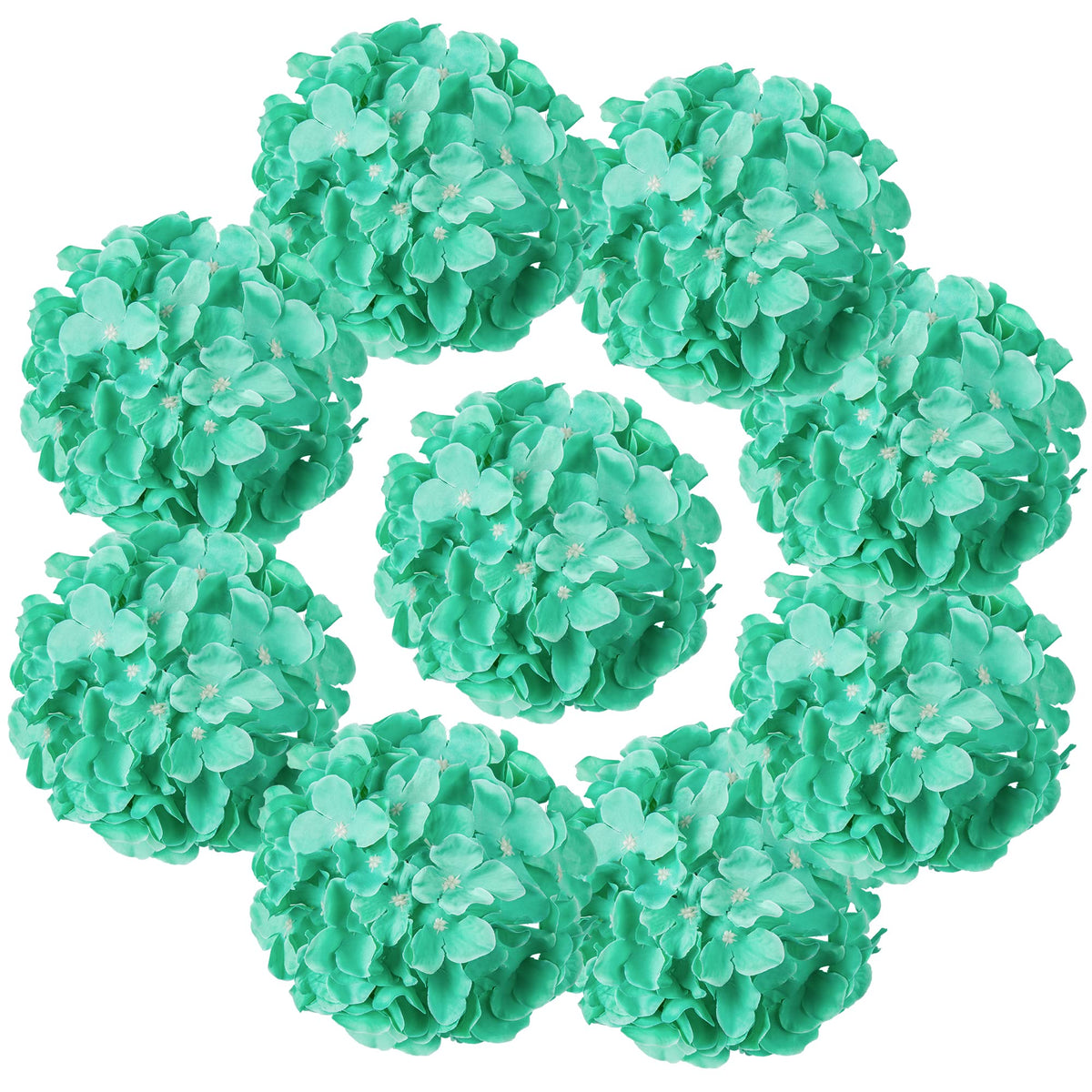 Silk Hydrangea Heads with Stems, Pack of 10