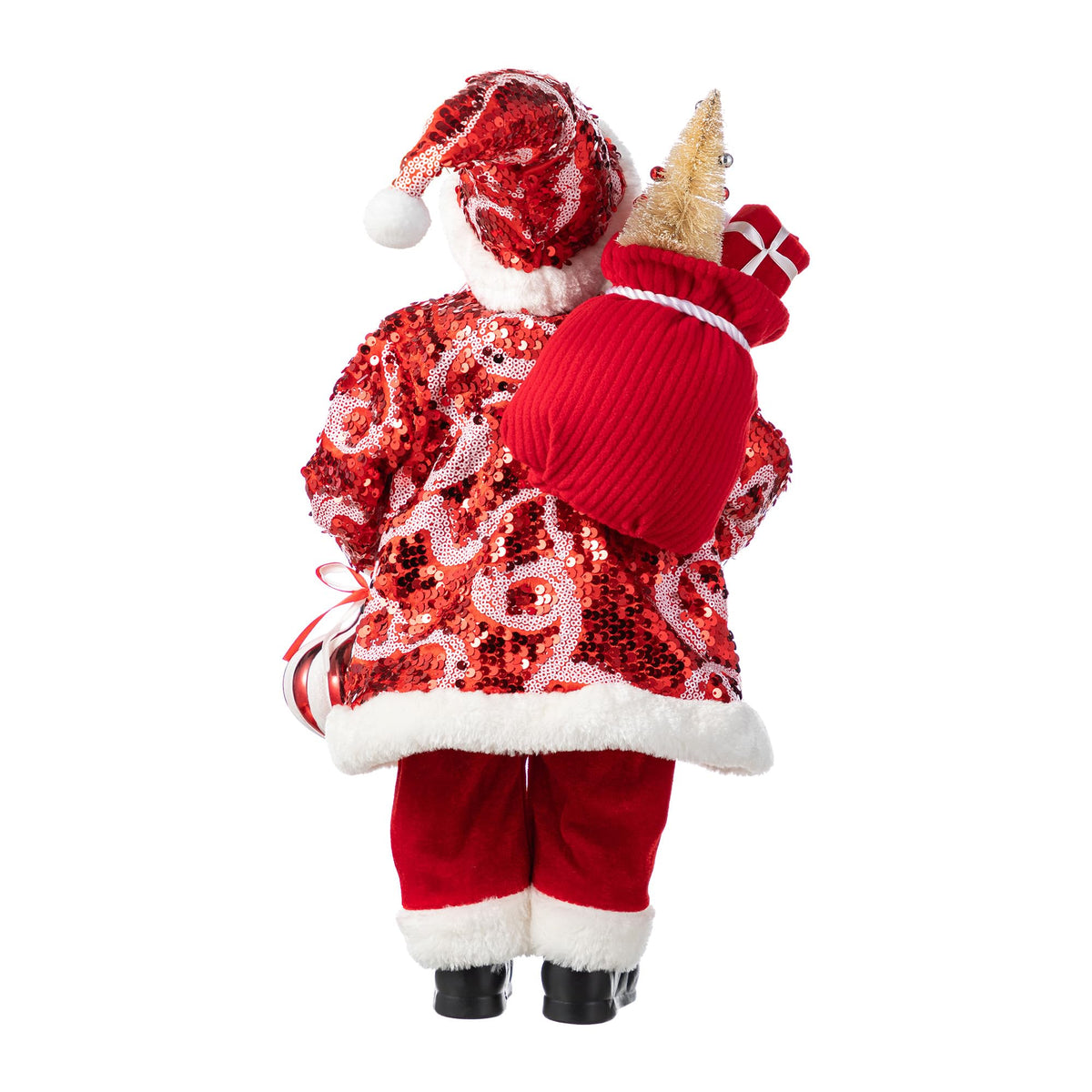 Blue Velvet Santa Figurine, 18 Inch