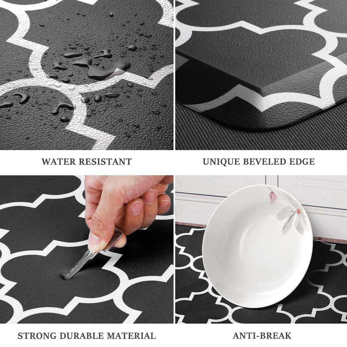 Blue Cushioned Anti-Fatigue Kitchen Mat