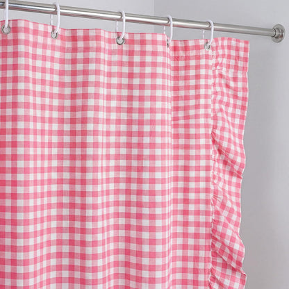 Ruffled Gingham Shower Curtain, 72 x 72