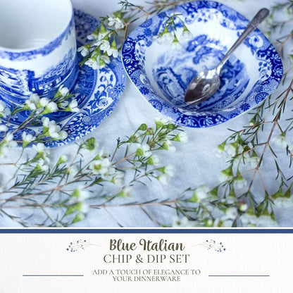 Spode Blue Italian Dip Bowls, 5 Inch, Set of 3