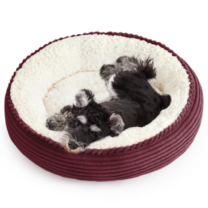 Royal Blue Round Donut Pet Bed