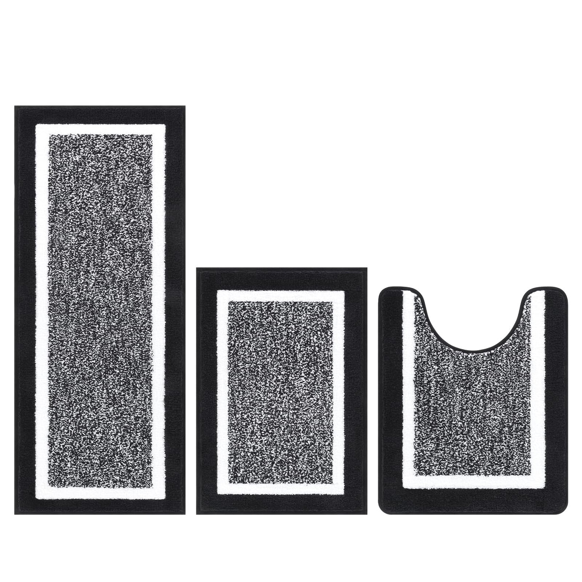 Shaggy Microfiber Bath Rug Set, 3 Piece