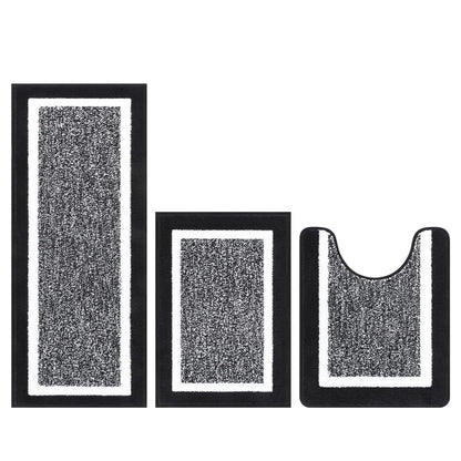 Shaggy Microfiber Bath Rug Set, 3 Piece