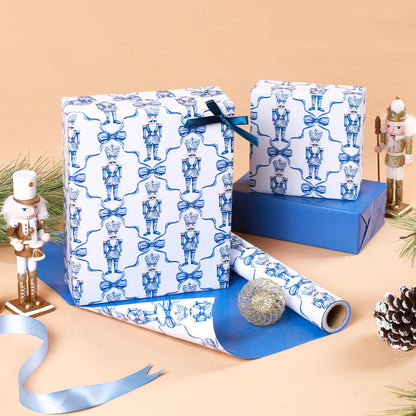 Nutcracker Reversible Christmas Wrapping Paper, 33 Ft