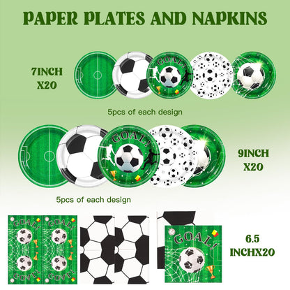 Blue and White Floral Paper Plates and Napkins, Serves 20