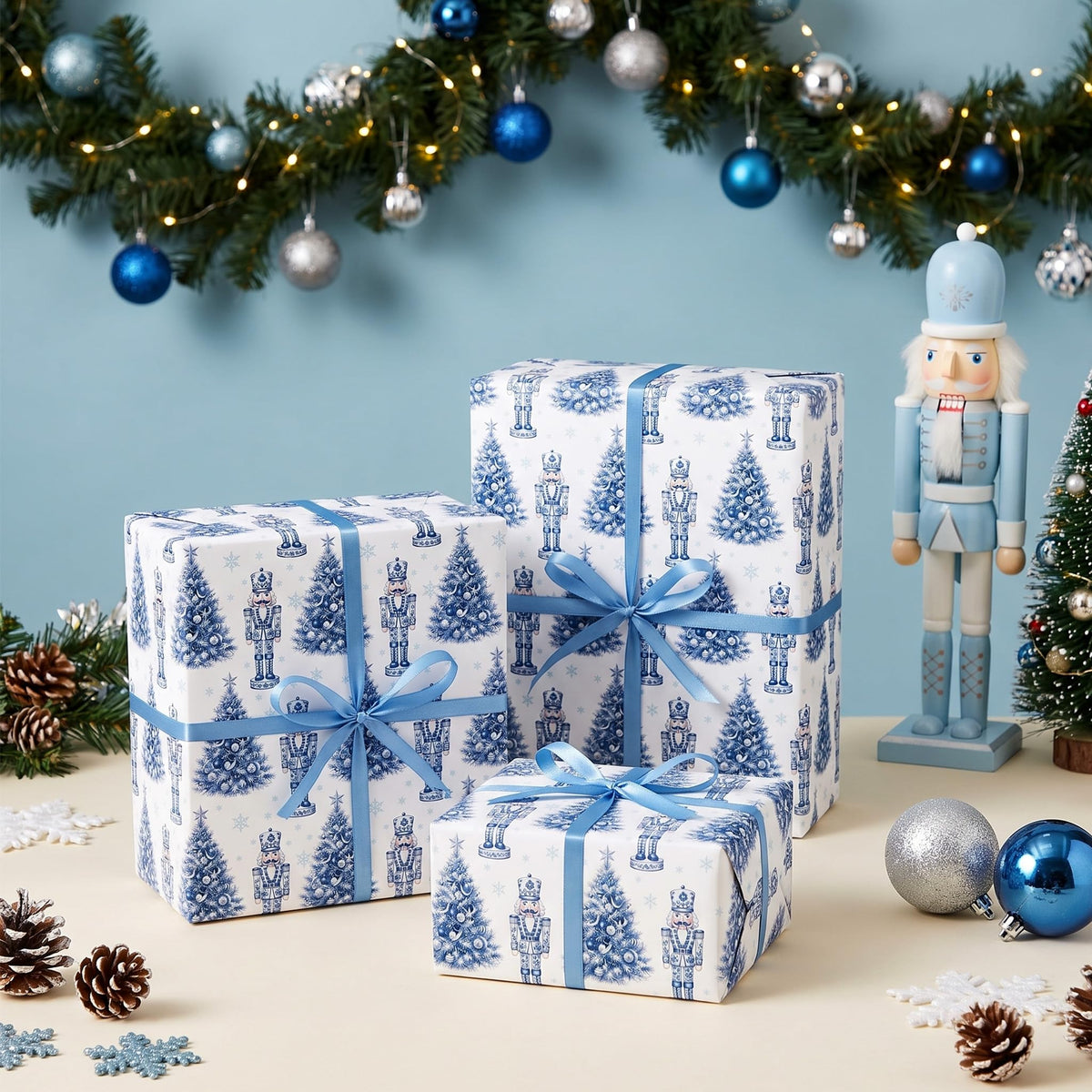 Chinoiserie Nutcracker Christmas Wrapping Paper