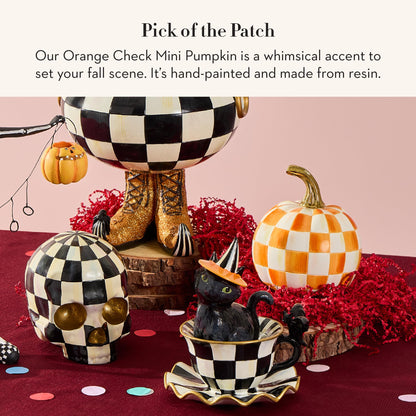 MacKenzie-Childs Resin Pumpkin, Royal Check