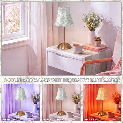 Blue Floral Cordless Table Lamp