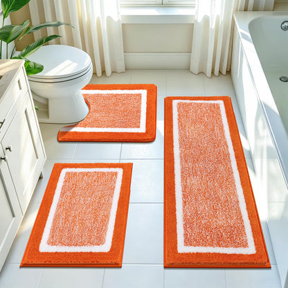 Shaggy Microfiber Bath Rug Set, 3 Piece