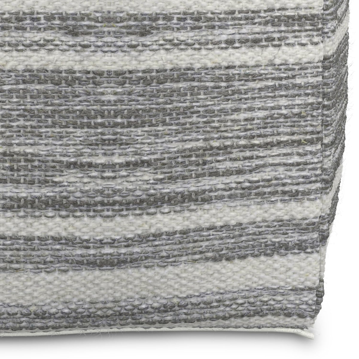 Simpli Home Cowan Blue Wool Square Pouf