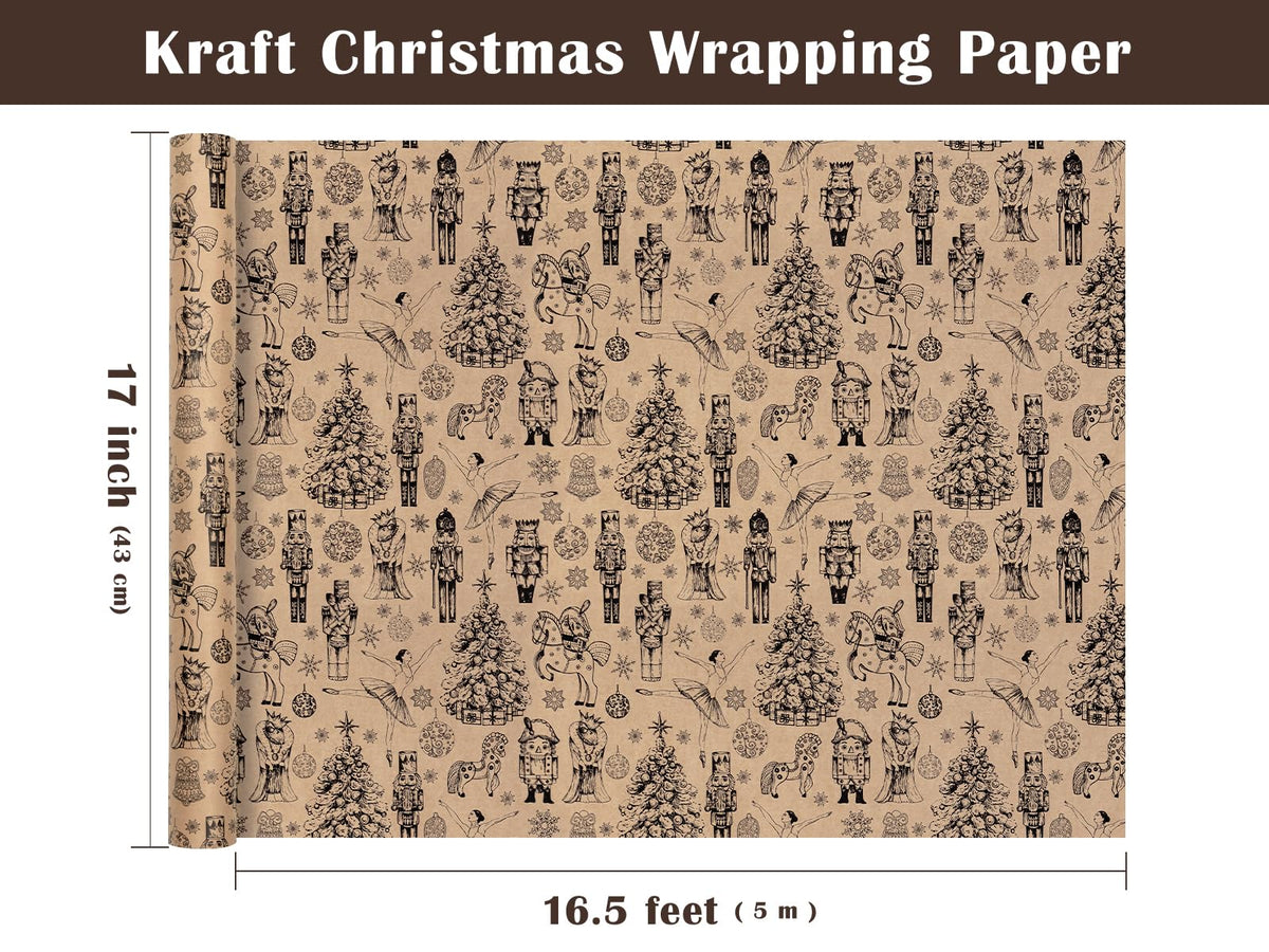Blue Toile Christmas Wrapping Paper