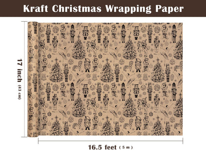 Blue Toile Christmas Wrapping Paper