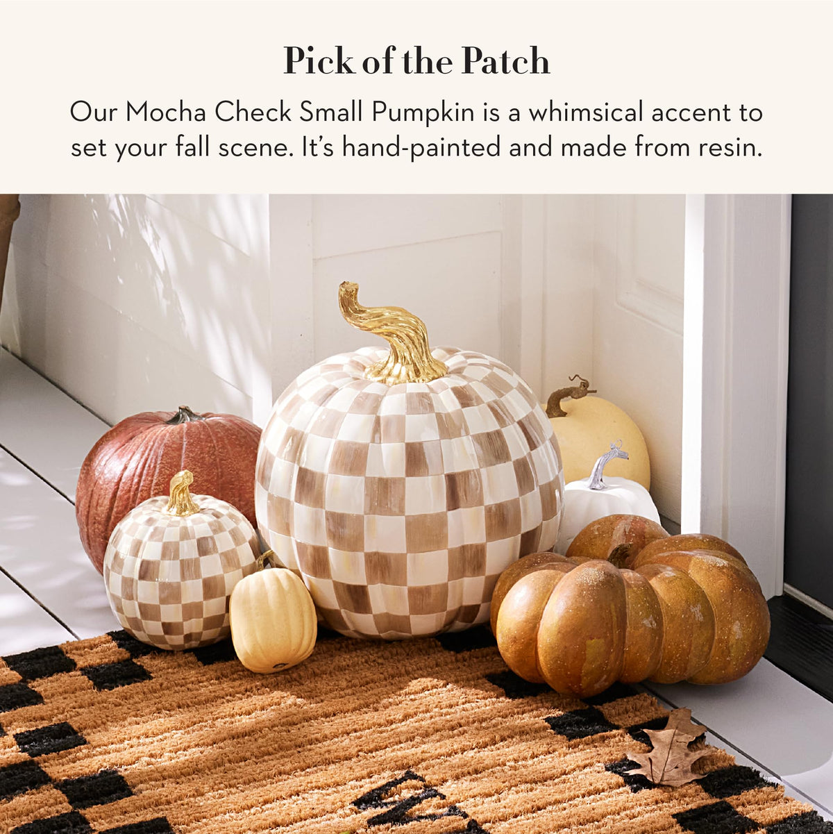 MacKenzie-Childs Resin Pumpkin, Royal Check