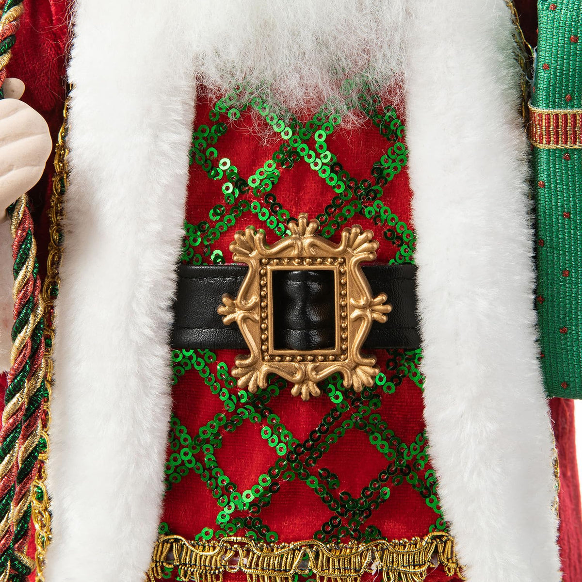 Blue Velvet Santa Figurine, 18 Inch