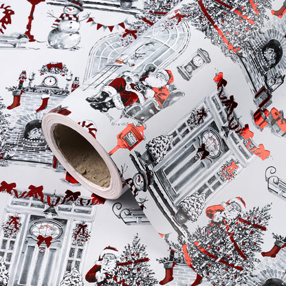 Blue Toile Christmas Wrapping Paper