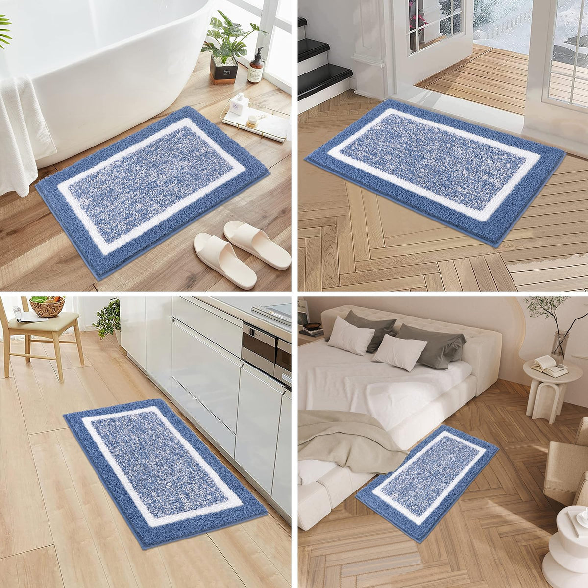 Shaggy Microfiber Bath Rug Set, 3 Piece