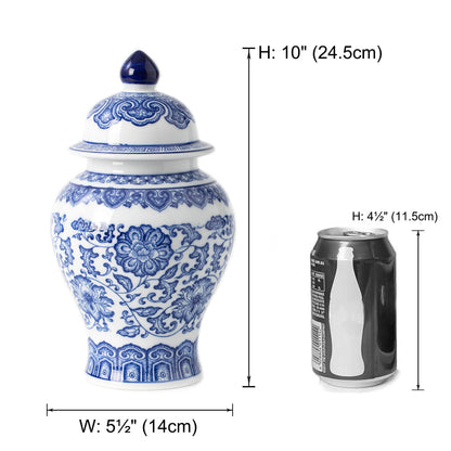 Blue and White Ginger Jar, 9.8 or 15 Inch