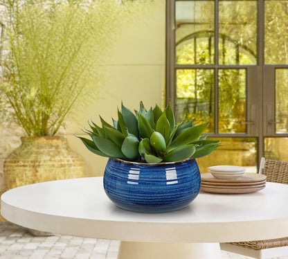 Blue and White Chinoiserie Bowl Planter, 9 Inch