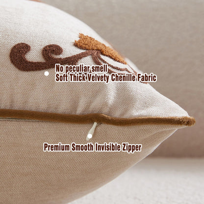 Chinoiserie Floral Chenille Pillow Cover