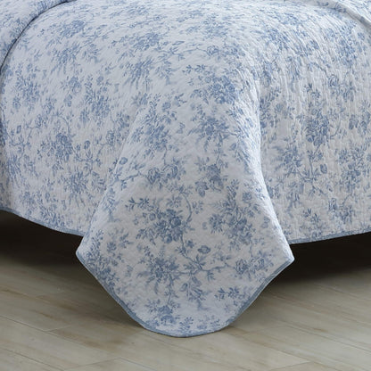 Laura Ashley Walled Garden Blue Quilt Set