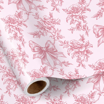 Reversible Toile Christmas Wrapping Paper