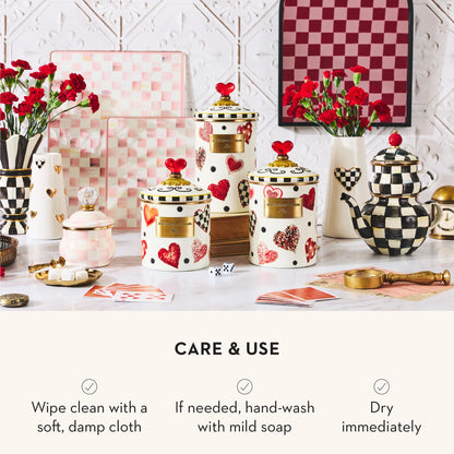MacKenzie-Childs Enamel Canister Set, Royal Check
