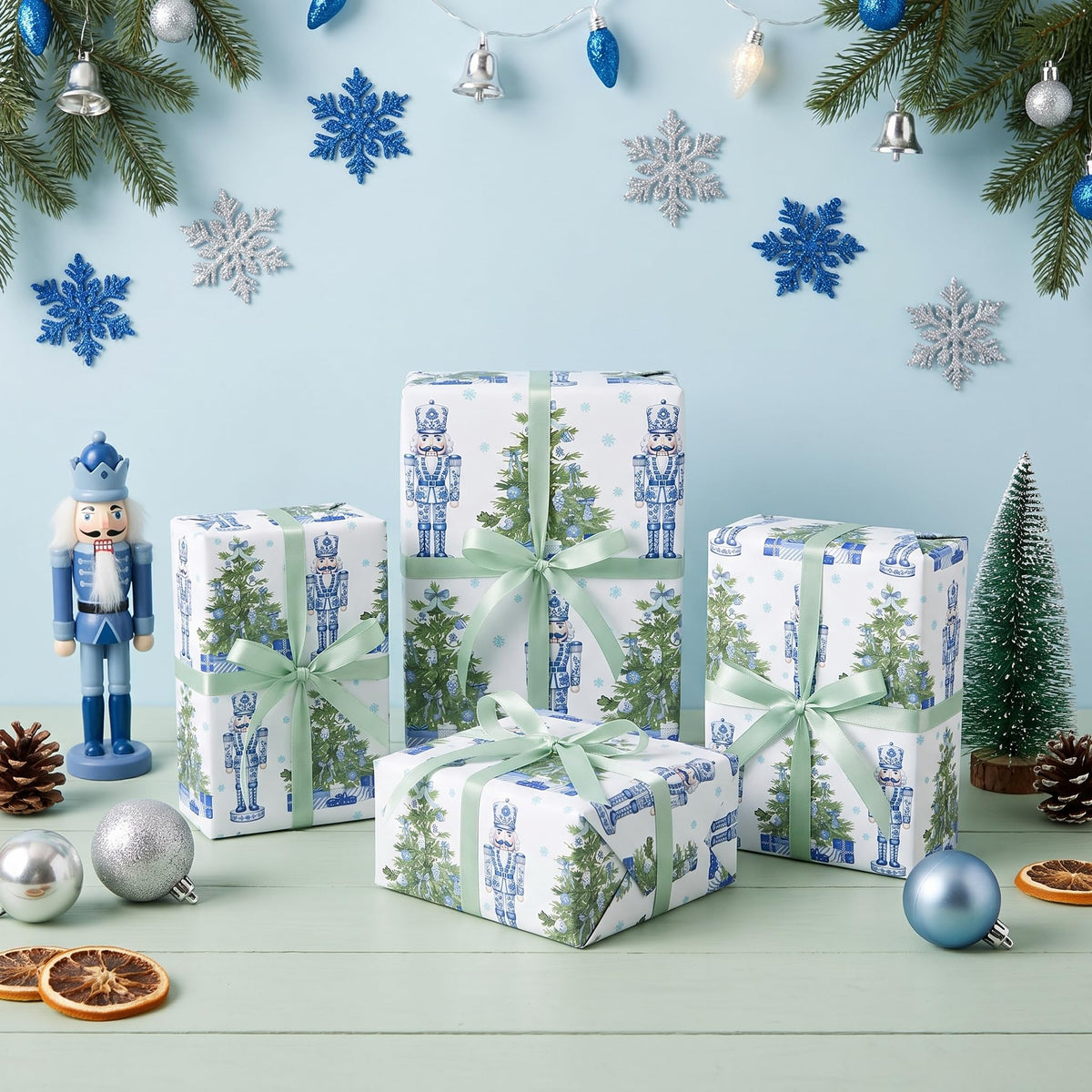 Chinoiserie Nutcracker Christmas Wrapping Paper