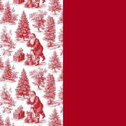 Reversible Toile Christmas Wrapping Paper