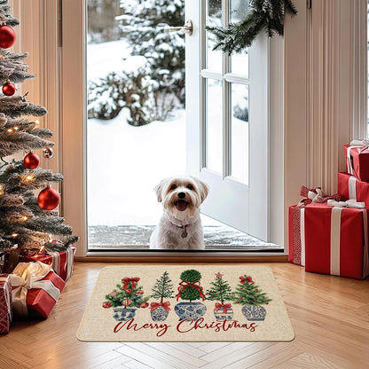 Chinoiserie Christmas Doormat, 17 x 29 Inch