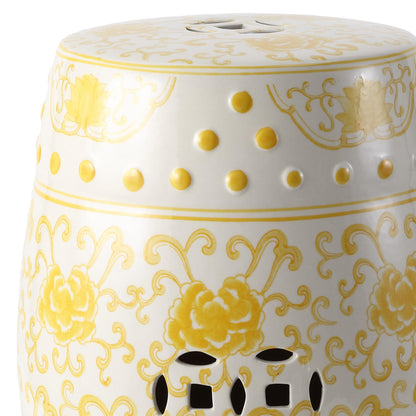 Jonathan Y Lotus Chinoiserie Garden Stool, 17.75"