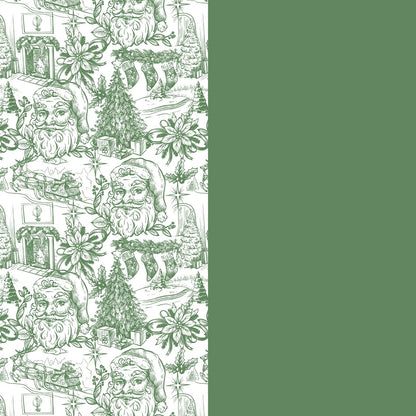 Reversible Toile Christmas Wrapping Paper