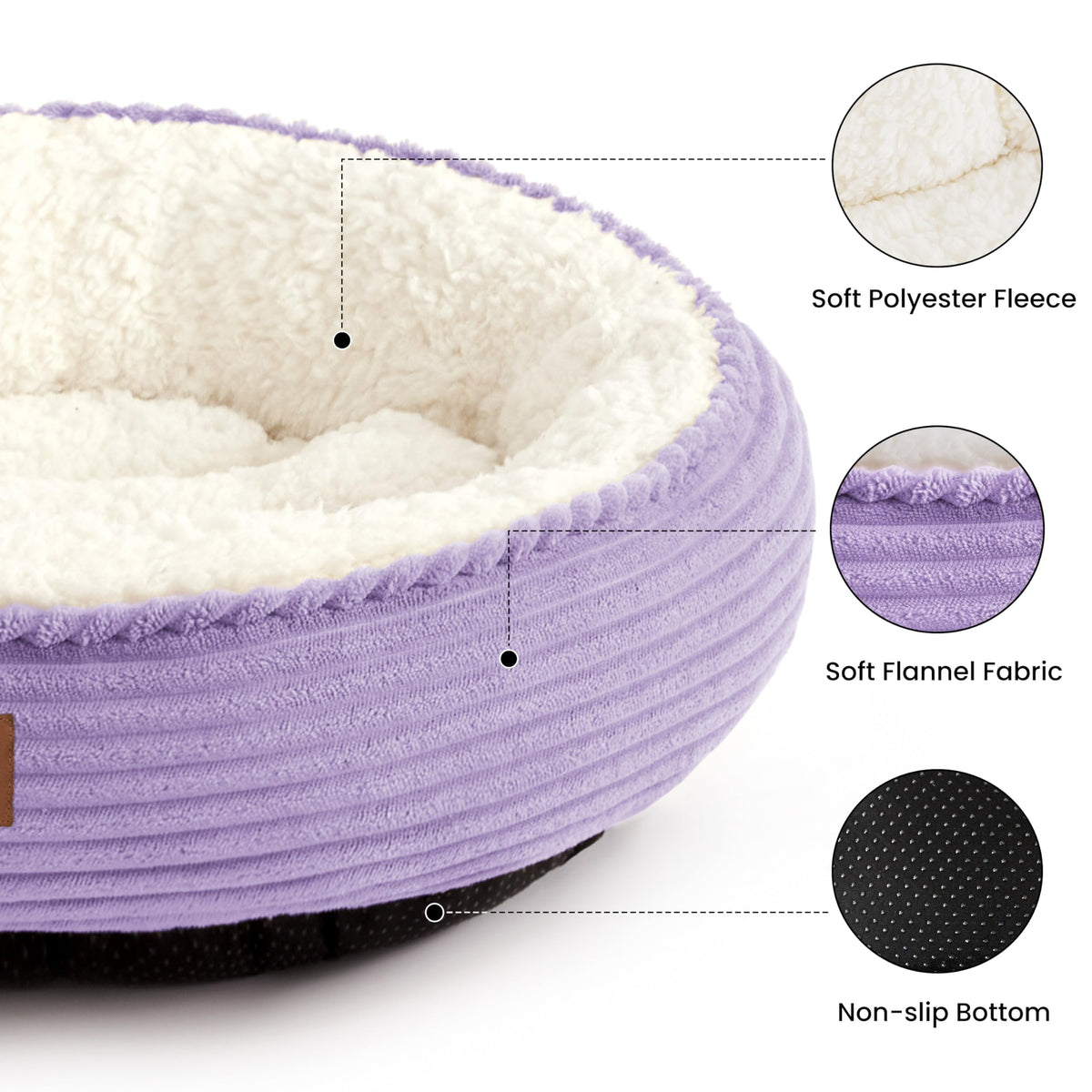 Royal Blue Round Donut Pet Bed