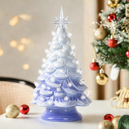 Lighted Ceramic Christmas Tree, 13 Inch