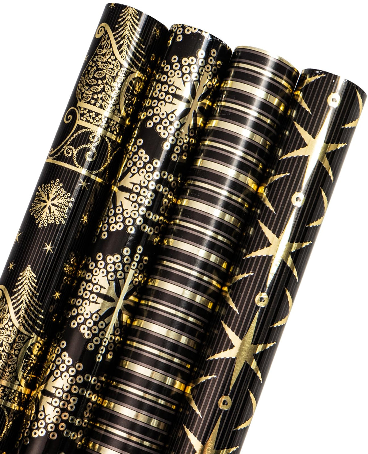 Christmas Wrapping Paper Rolls, Blue and Silver, 4 Rolls